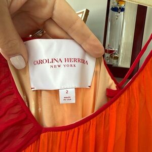 Carolina Herrera Red and Orange Dress